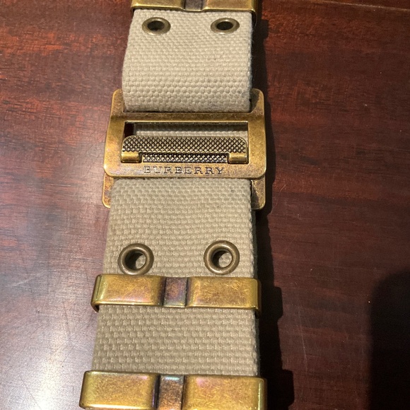 Burberry  Beige Canvas Eyelet Belt 30”/75cm - Picture 1 of 15